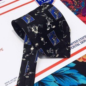 VTG MEN'S LOONEY TOONS STAMP COLLECTION TIE 1997